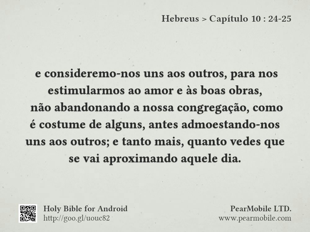 Hebreus, Capítulo 10:24-25
